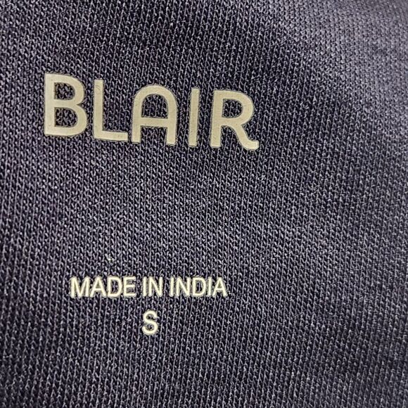 Blair Women Tunic Top Size Small Navy Blue Floral Stretch - Picture 8 of 10